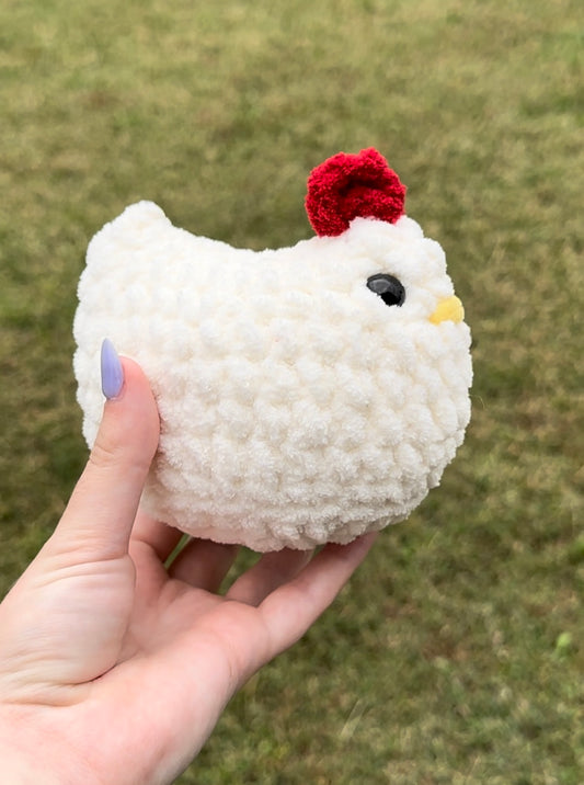 Chicken plush (cream and black)